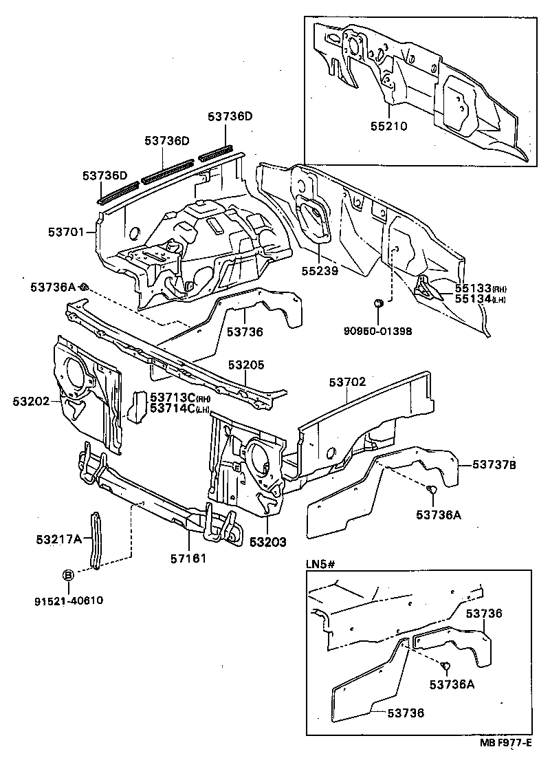  HILUX |  FRONT FENDER APRON DASH PANEL