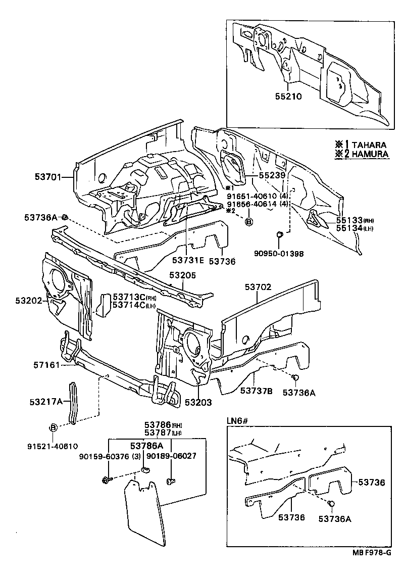  HILUX |  FRONT FENDER APRON DASH PANEL