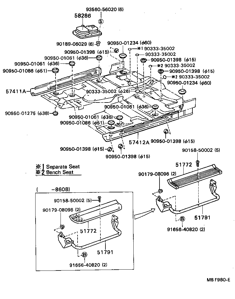  HILUX |  FRONT FLOOR PANEL FRONT FLOOR MEMBER