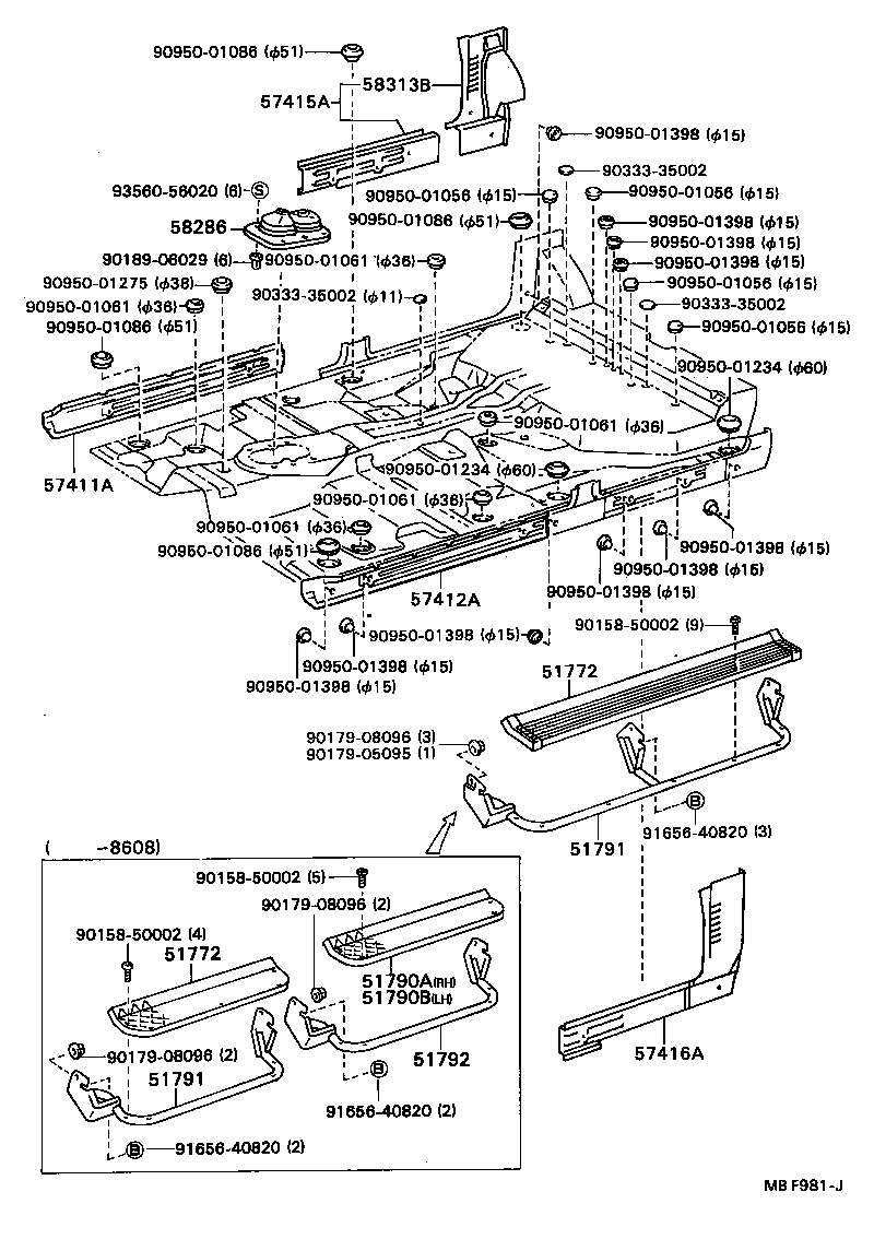  HILUX |  FRONT FLOOR PANEL FRONT FLOOR MEMBER