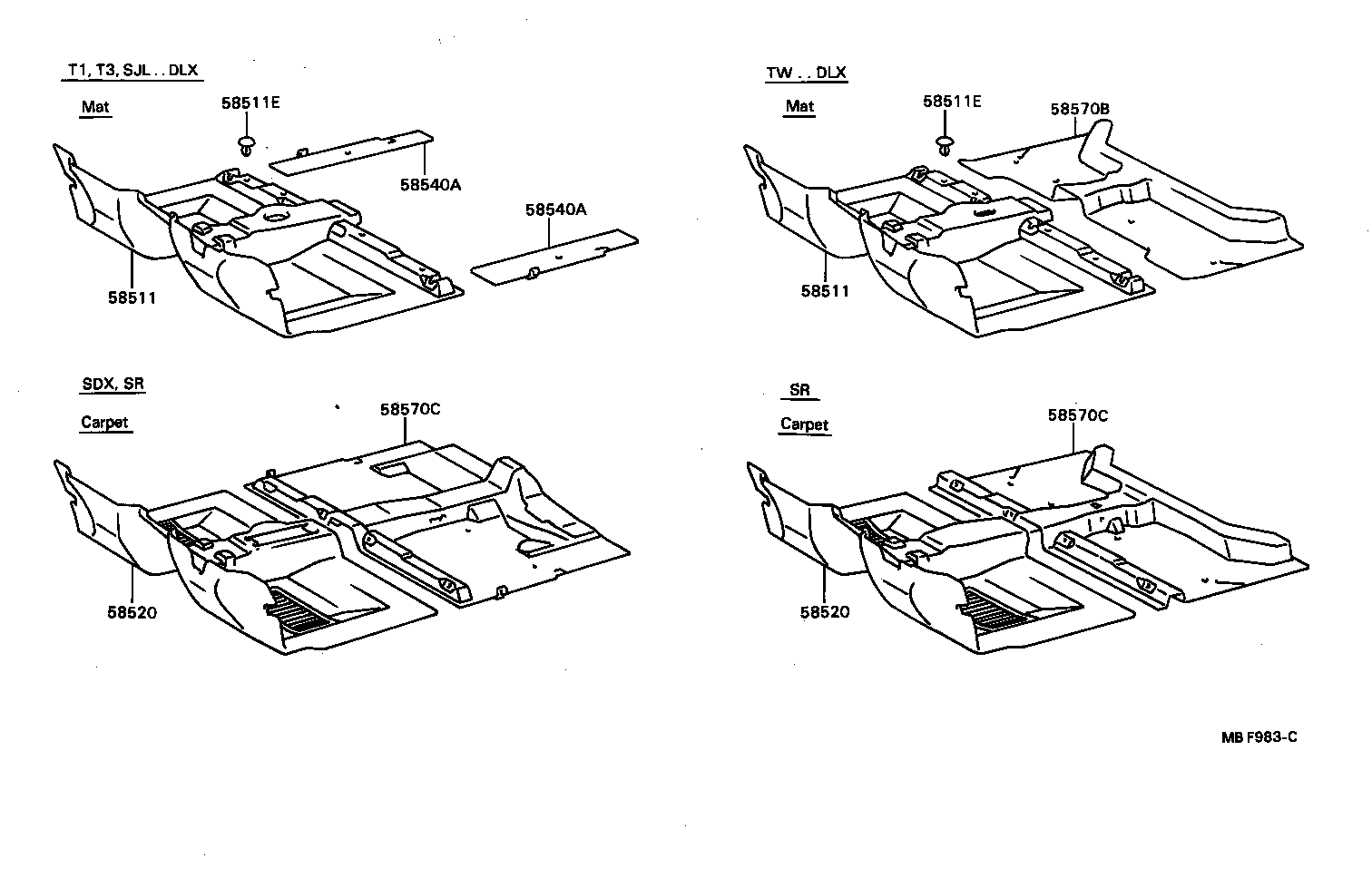  HILUX |  FLOOR MAT SILENCER PAD