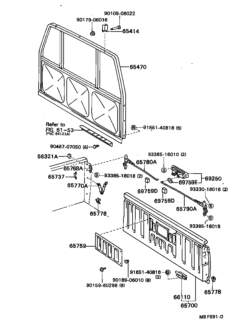  HILUX |  REAR BODY GUARD FRAME TAIL GATE