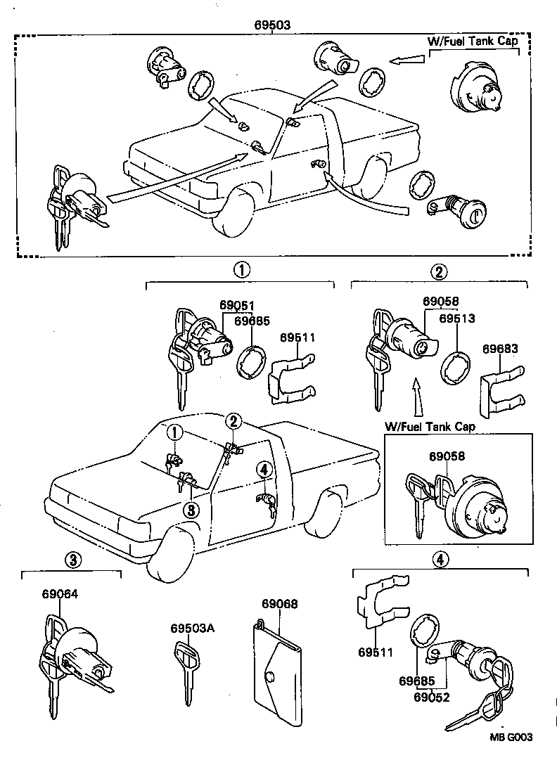  HILUX |  LOCK CYLINDER SET
