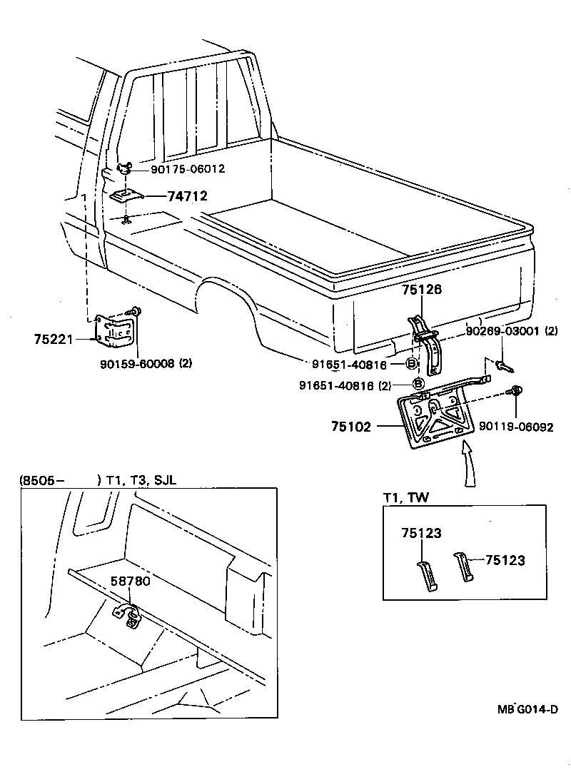  HILUX |  TOOL BOX LICENSE PLATE BRACKET