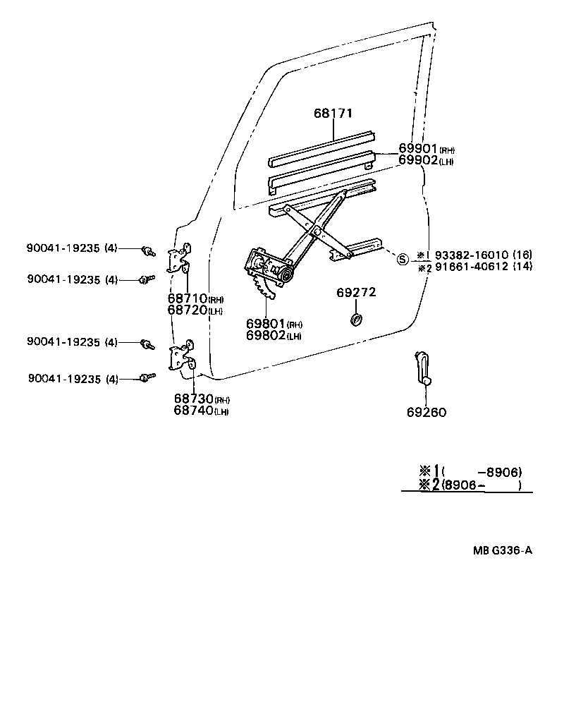  BLIZZARD |  FRONT DOOR WINDOW REGULATOR HINGE