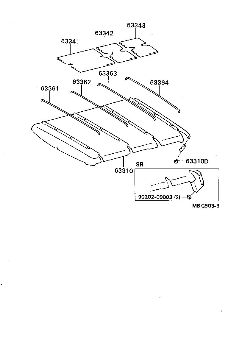  HILUX |  ROOF HEADLINING SILENCER PAD
