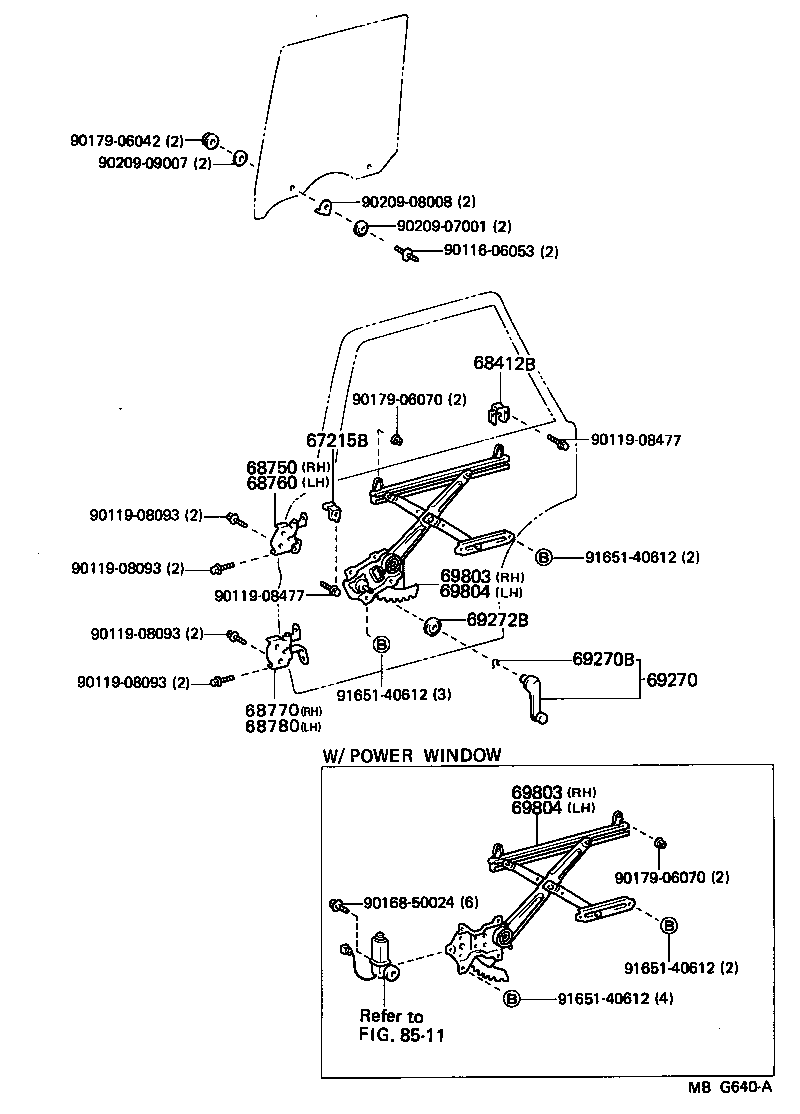  CRESTA |  REAR DOOR WINDOW REGULATOR HINGE