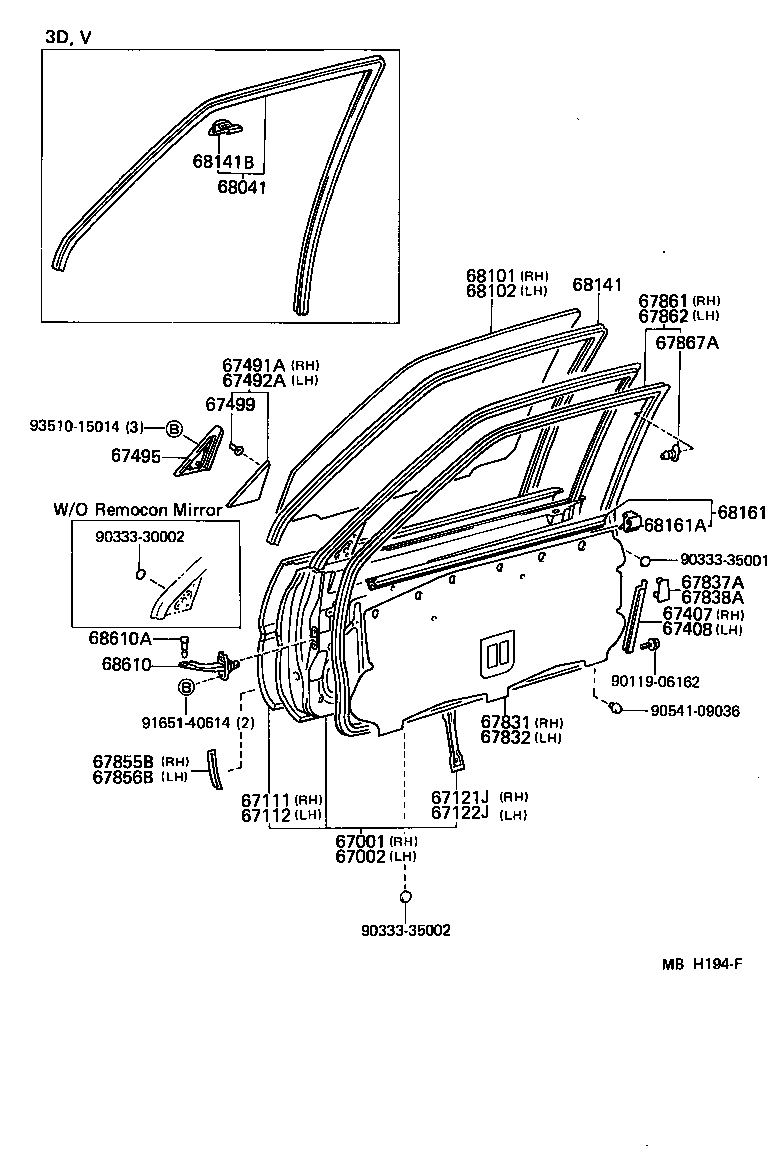  STARLET |  FRONT DOOR PANEL GLASS