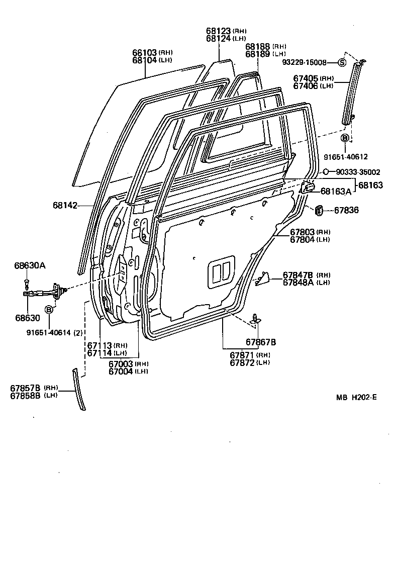  STARLET |  REAR DOOR PANEL GLASS