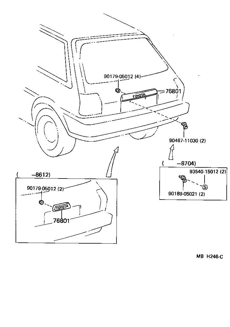  STARLET |  REAR MOULDING