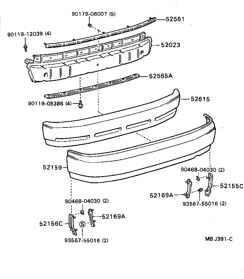  CELICA |  REAR BUMPER BUMPER STAY