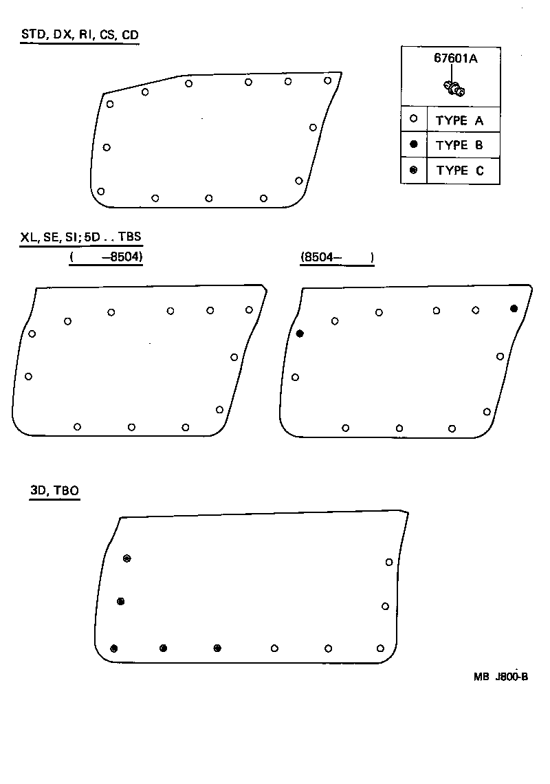  STARLET |  FRONT DOOR PANEL GLASS