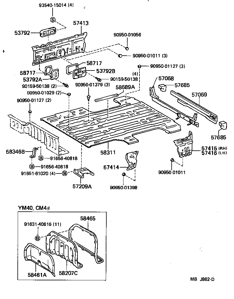  LITEACE VAN WAGON |  REAR FLOOR PANEL REAR FLOOR MEMBER