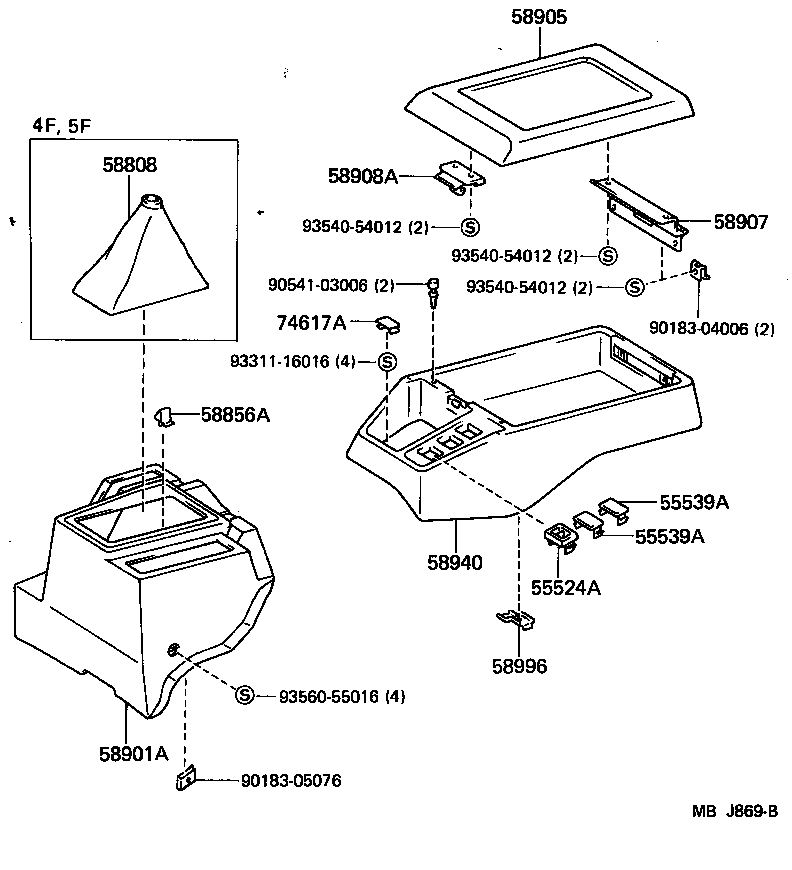  LITEACE VAN WAGON |  CONSOLE BOX BRACKET