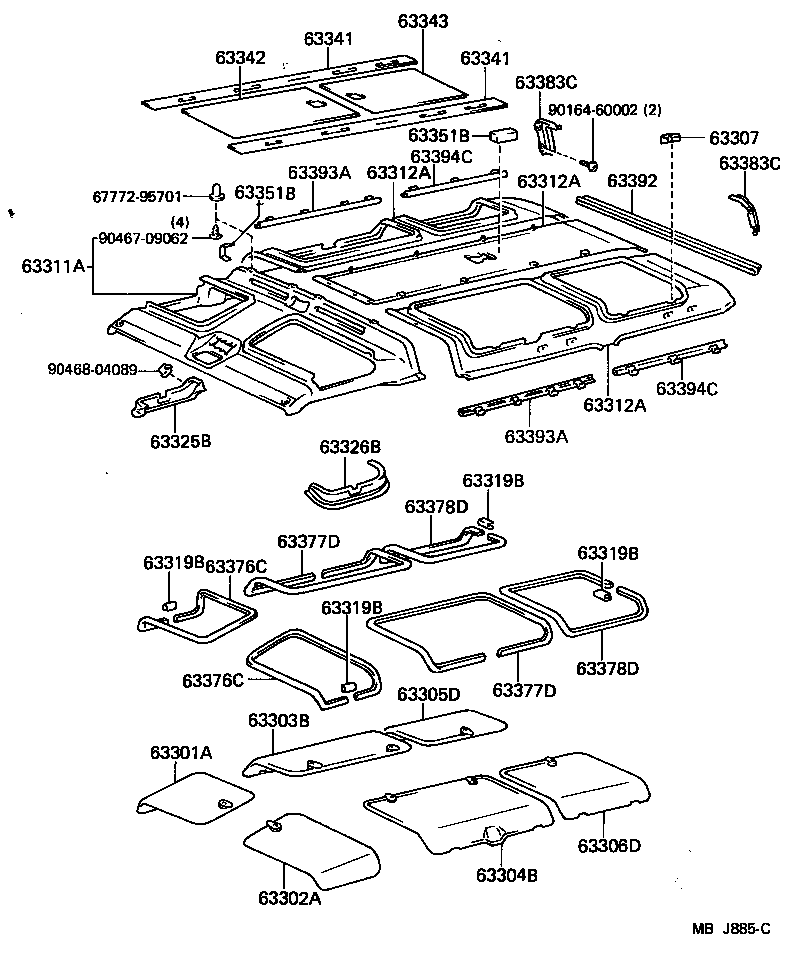  LITEACE VAN WAGON |  ROOF HEADLINING SILENCER PAD