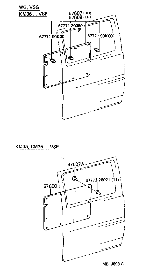  LITEACE VAN WAGON |  REAR DOOR PANEL GLASS