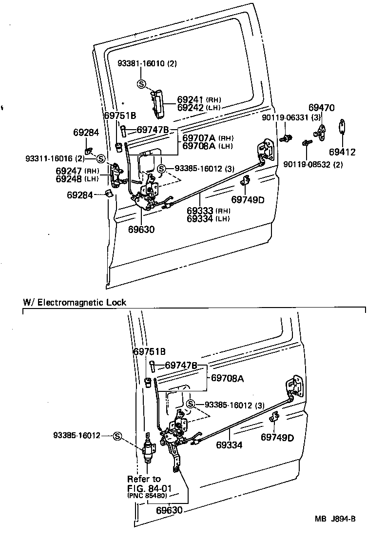  LITEACE VAN WAGON |  REAR DOOR LOCK HANDLE