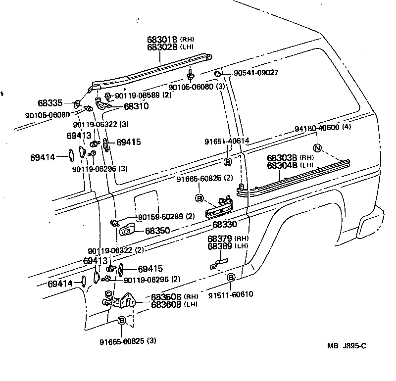  LITEACE VAN WAGON |  SLIDE ROLLER RAIL