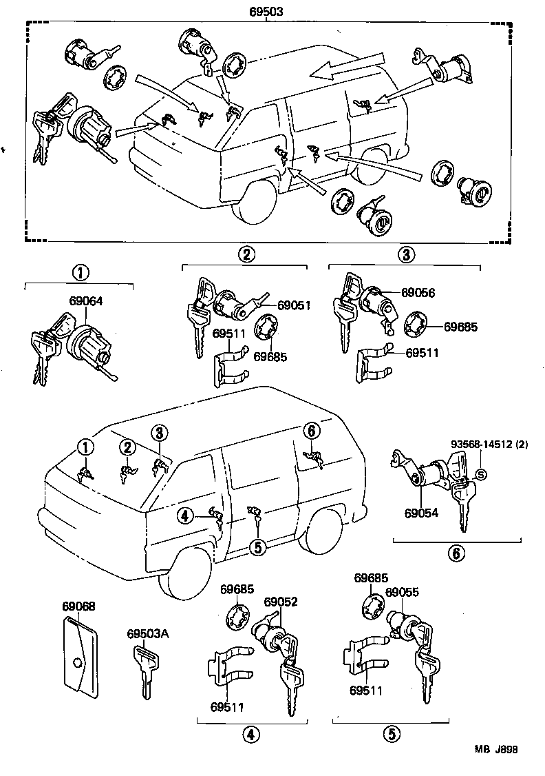  LITEACE VAN WAGON |  LOCK CYLINDER SET