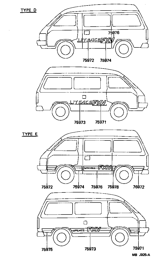  LITEACE VAN WAGON |  BODY STRIPE
