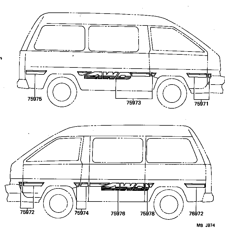  LITEACE VAN WAGON |  BODY STRIPE
