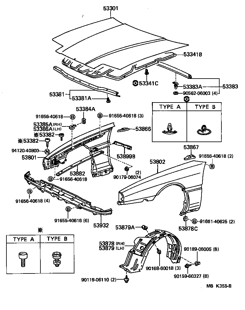  SUPRA |  HOOD FRONT FENDER