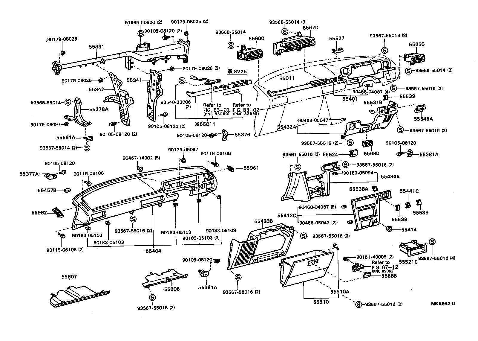  CAMRY VISTA |  INSTRUMENT PANEL GLOVE COMPARTMENT