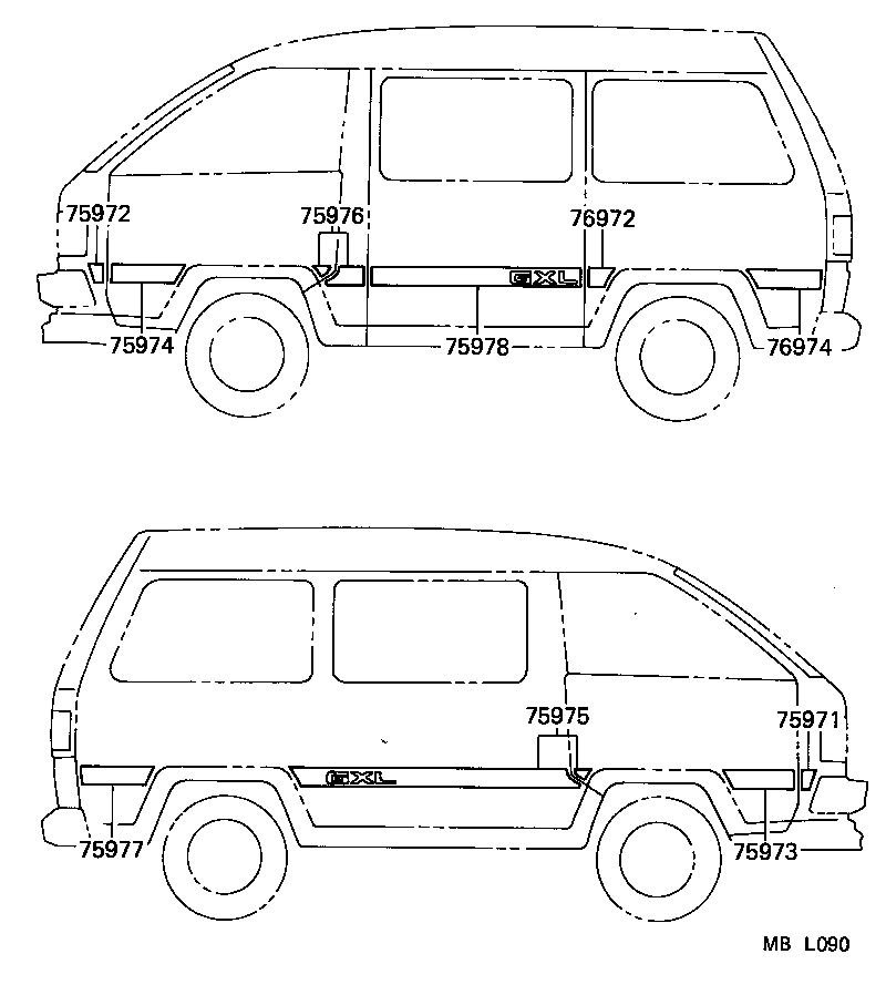  LITEACE VAN WAGON |  BODY STRIPE