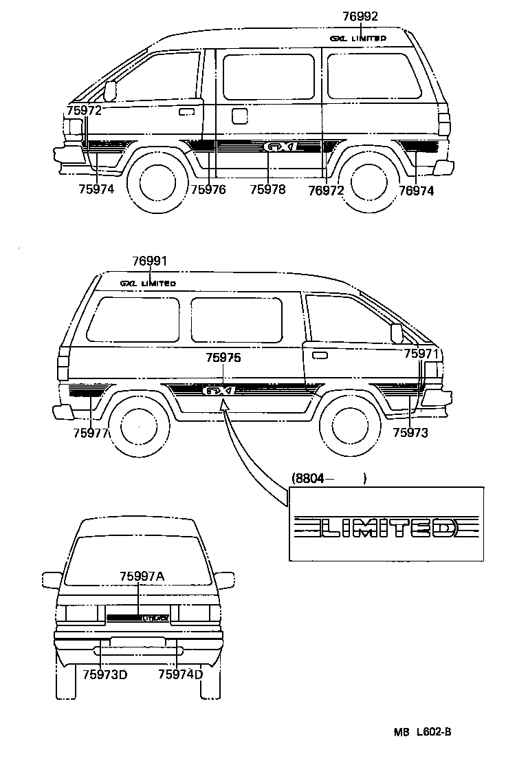  LITEACE VAN WAGON |  BODY STRIPE