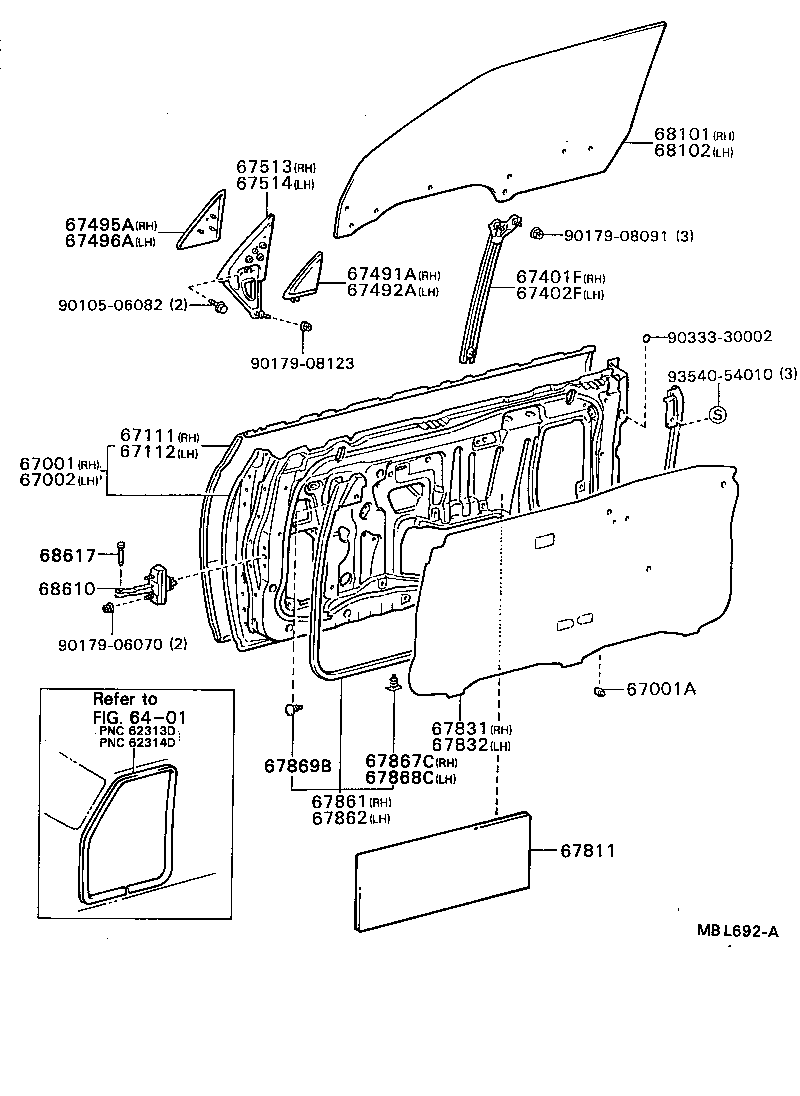  CELICA |  FRONT DOOR PANEL GLASS