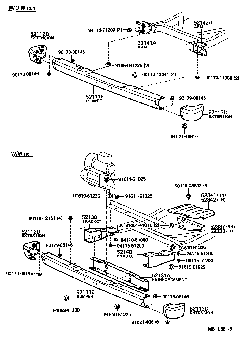  LAND CRUISER VAN |  FRONT BUMPER BUMPER STAY