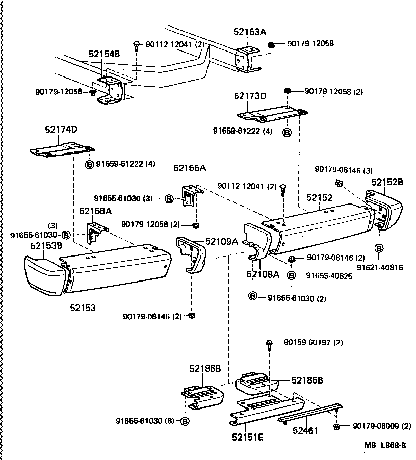  LAND CRUISER VAN |  REAR BUMPER BUMPER STAY