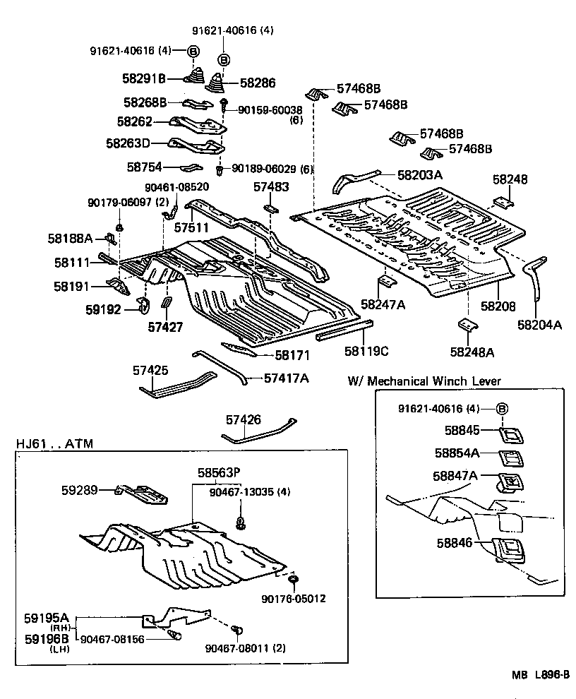  LAND CRUISER VAN |  FRONT FLOOR PANEL FRONT FLOOR MEMBER