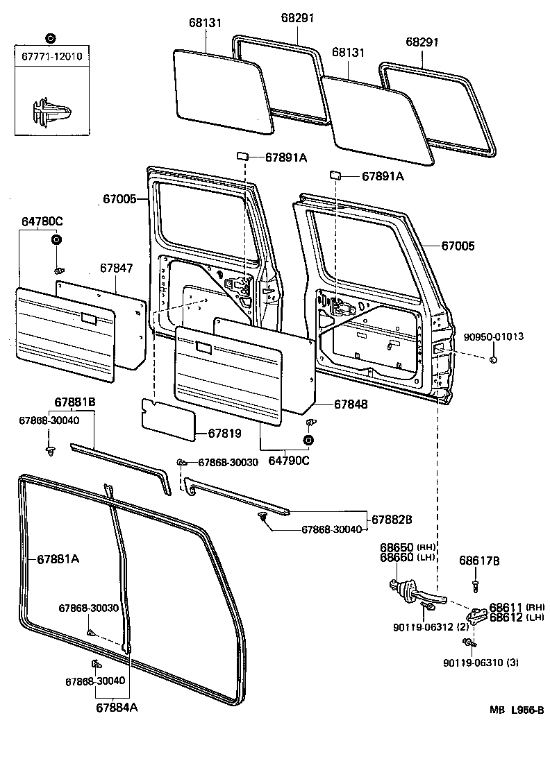 LAND CRUISER VAN |  BACK DOOR PANEL GLASS