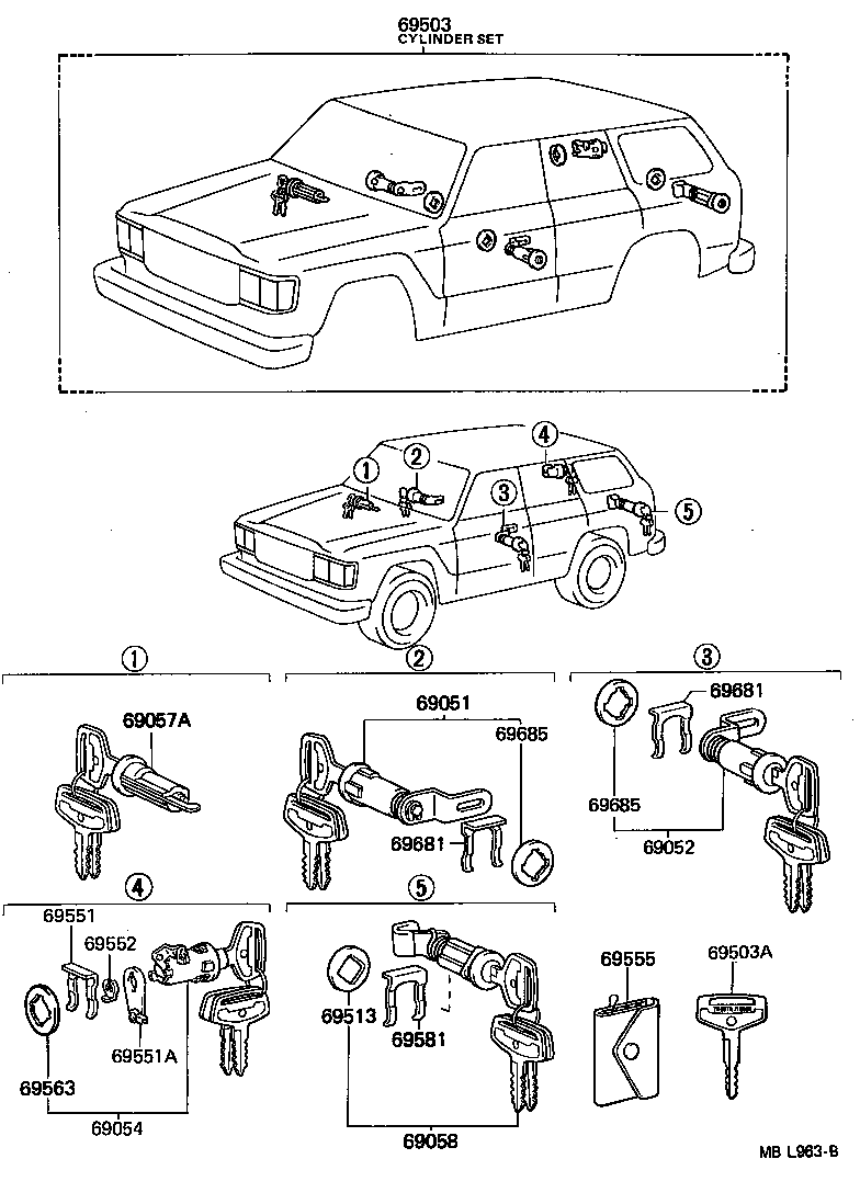  LAND CRUISER VAN |  LOCK CYLINDER SET