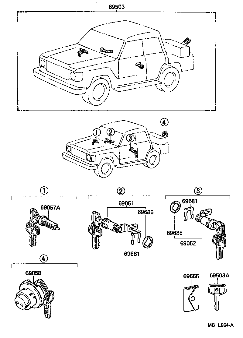  LAND CRUISER VAN |  LOCK CYLINDER SET