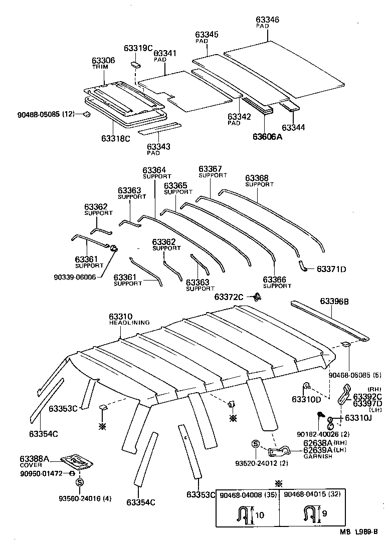  LAND CRUISER VAN |  ROOF HEADLINING SILENCER PAD