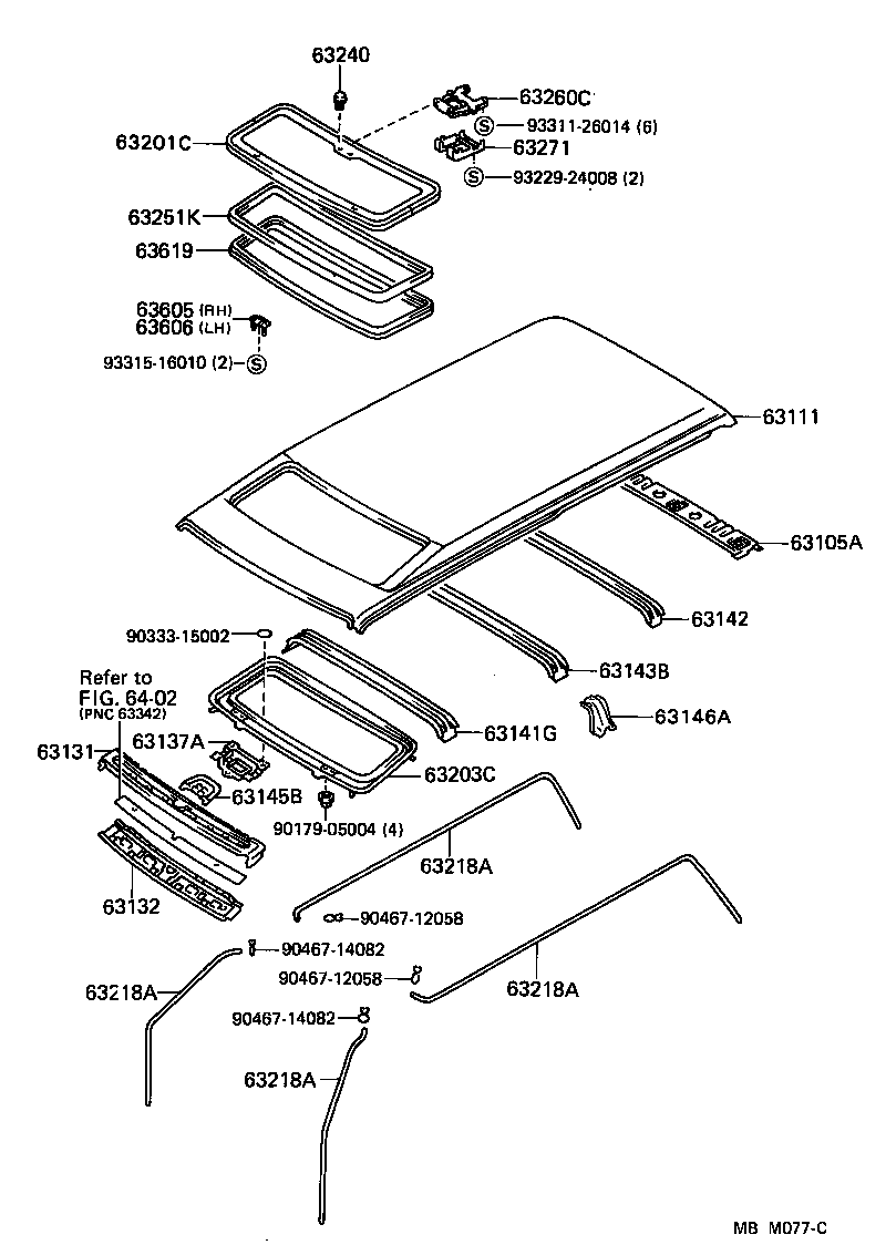  CROWN |  ROOF PANEL BACK WINDOW GLASS