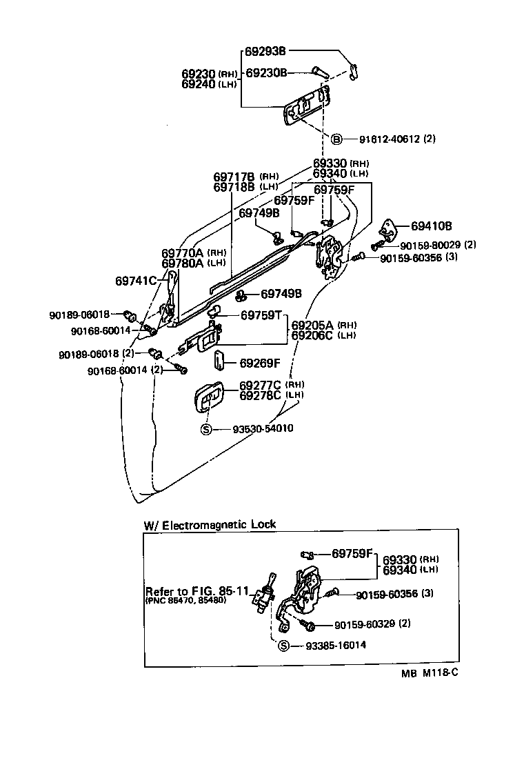  CROWN |  REAR DOOR LOCK HANDLE