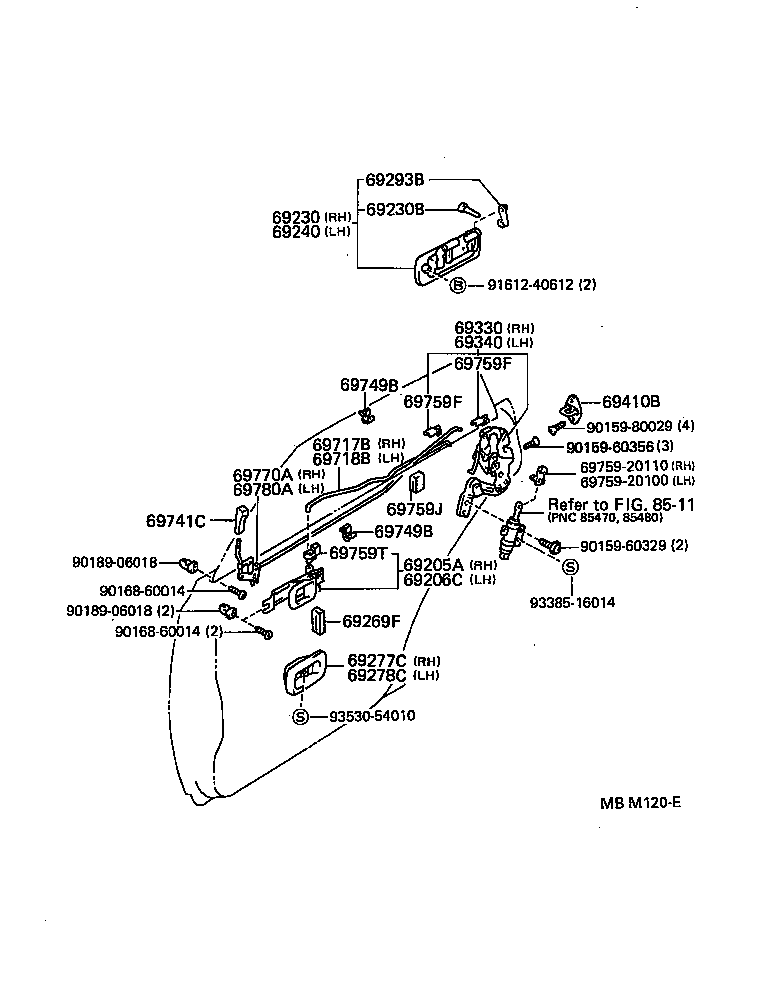  CROWN |  REAR DOOR LOCK HANDLE