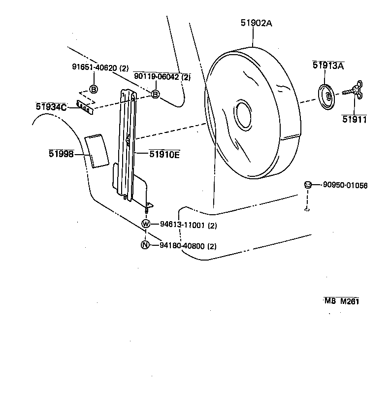  HIACE VAN WAGON |  SPARE WHEEL CARRIER