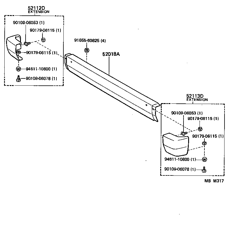  HIACE VAN WAGON |  FRONT BUMPER BUMPER STAY