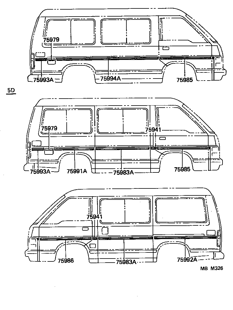  HIACE VAN WAGON |  BODY STRIPE