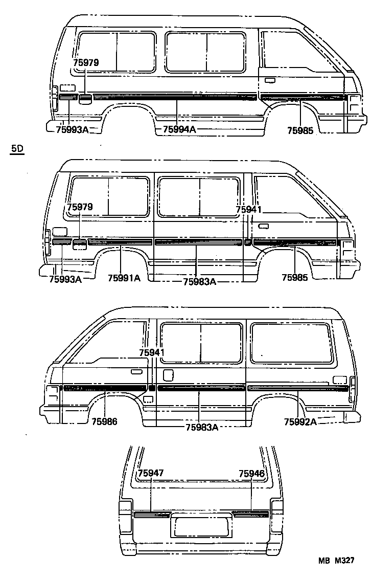  HIACE VAN WAGON |  BODY STRIPE