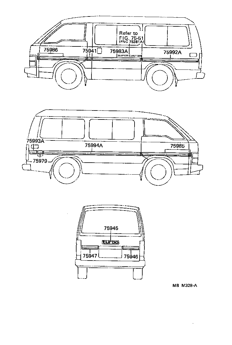  HIACE VAN WAGON |  BODY STRIPE