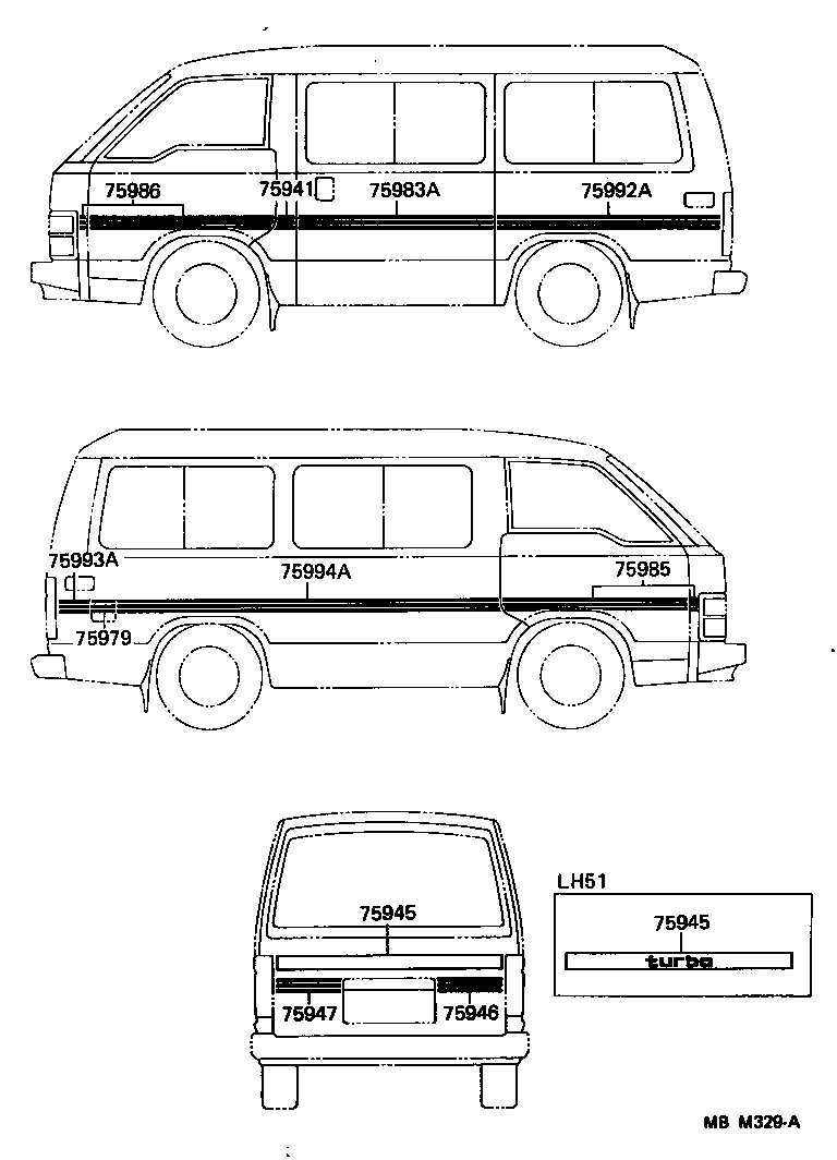  HIACE VAN WAGON |  BODY STRIPE
