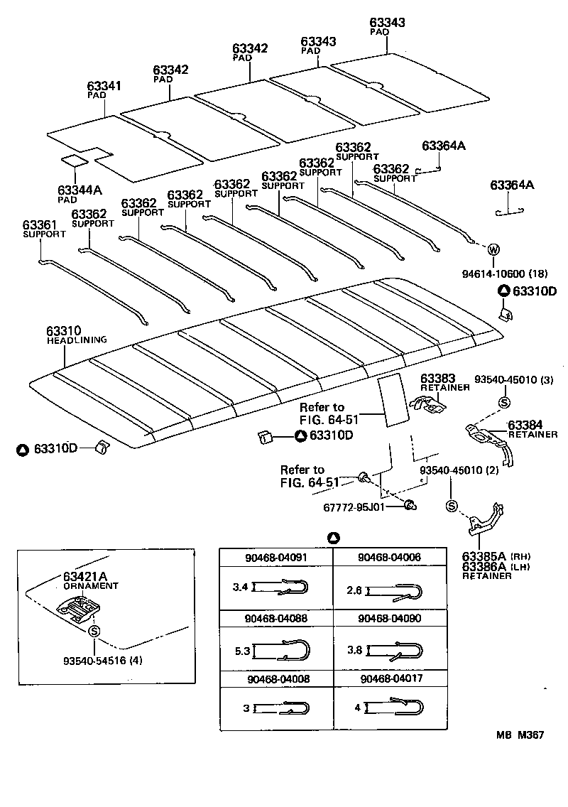  HIACE VAN WAGON |  ROOF HEADLINING SILENCER PAD