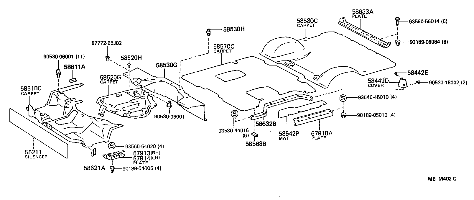  HIACE VAN WAGON |  FLOOR MAT SILENCER PAD