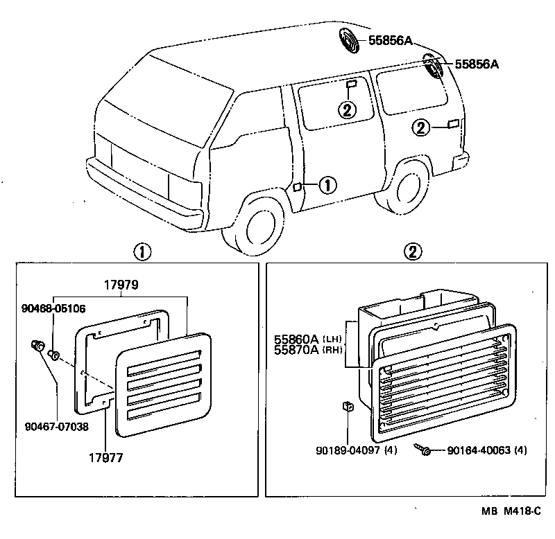  HIACE VAN WAGON |  REAR VENTILATOR ROOF VENTILATOR
