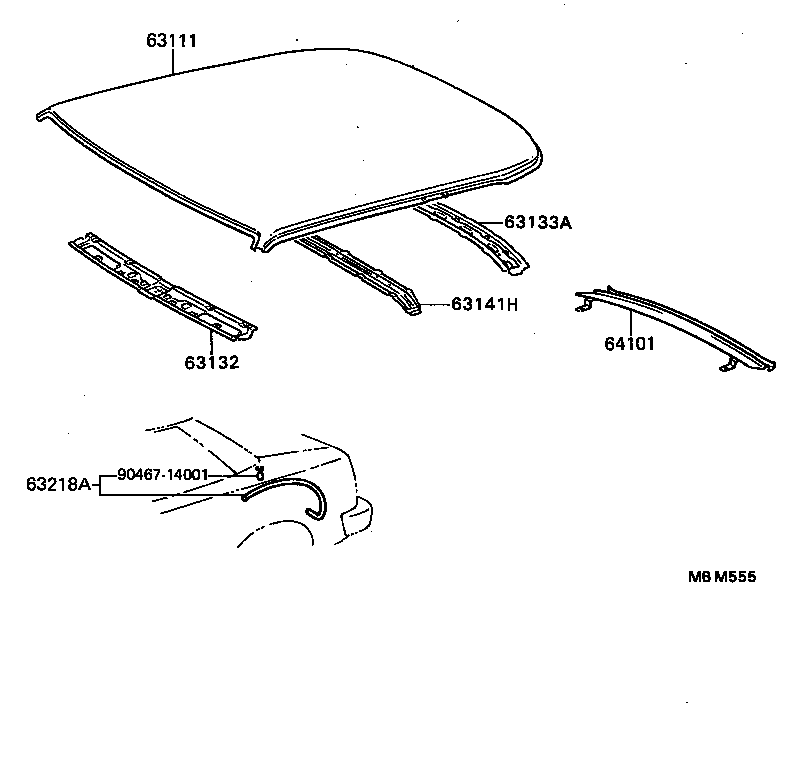  CELICA |  ROOF PANEL BACK WINDOW GLASS